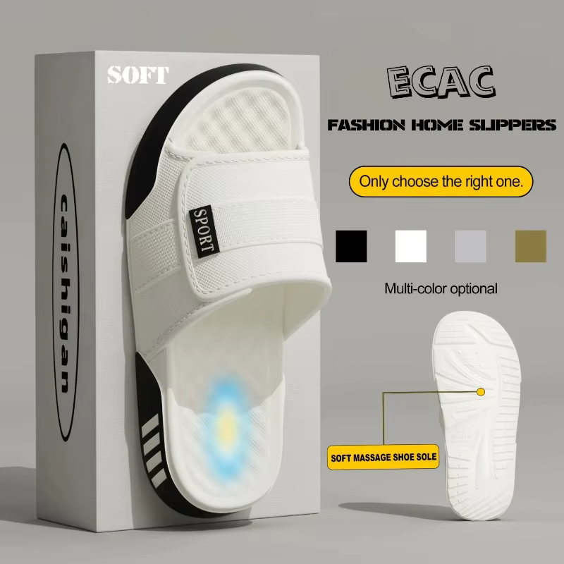 Claquettes de maison pour homme, plateforme, effet nuage, sandales d'été, tongs, claquettes de plage, chaussures décontractées pour la maison, plates, antidérapantes, en EVA, pour salle de bain