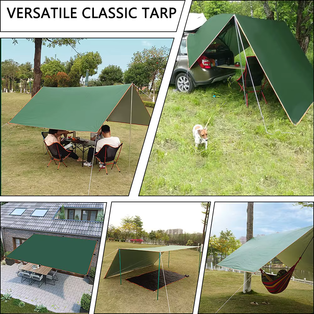 4x4m Auvent Imperméable de Jardin Ultraléger pour Camping en Plein Air