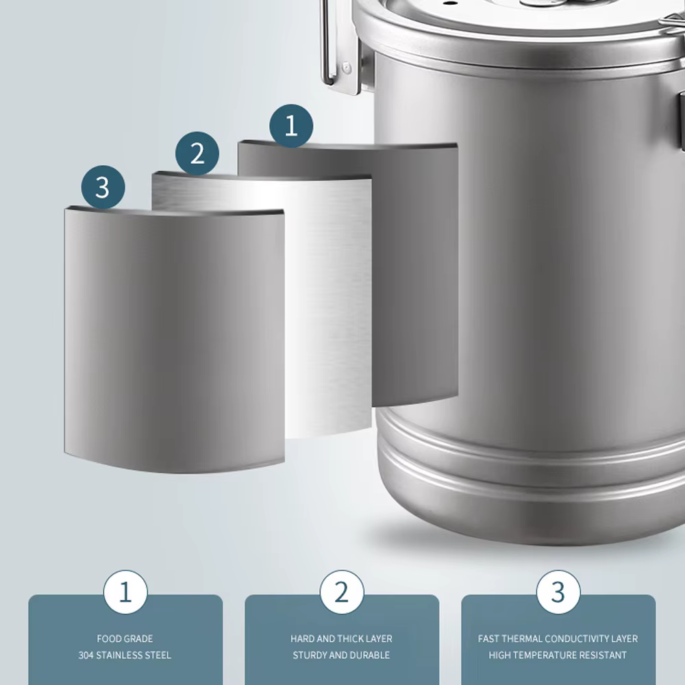 Cuiseur à riz Portable pour Camping et randonnée, ustensiles de cuisine pour pique-nique en plein air, Pot en acier inoxydable, accessoire de cuisine multifonctionnel pour voyage