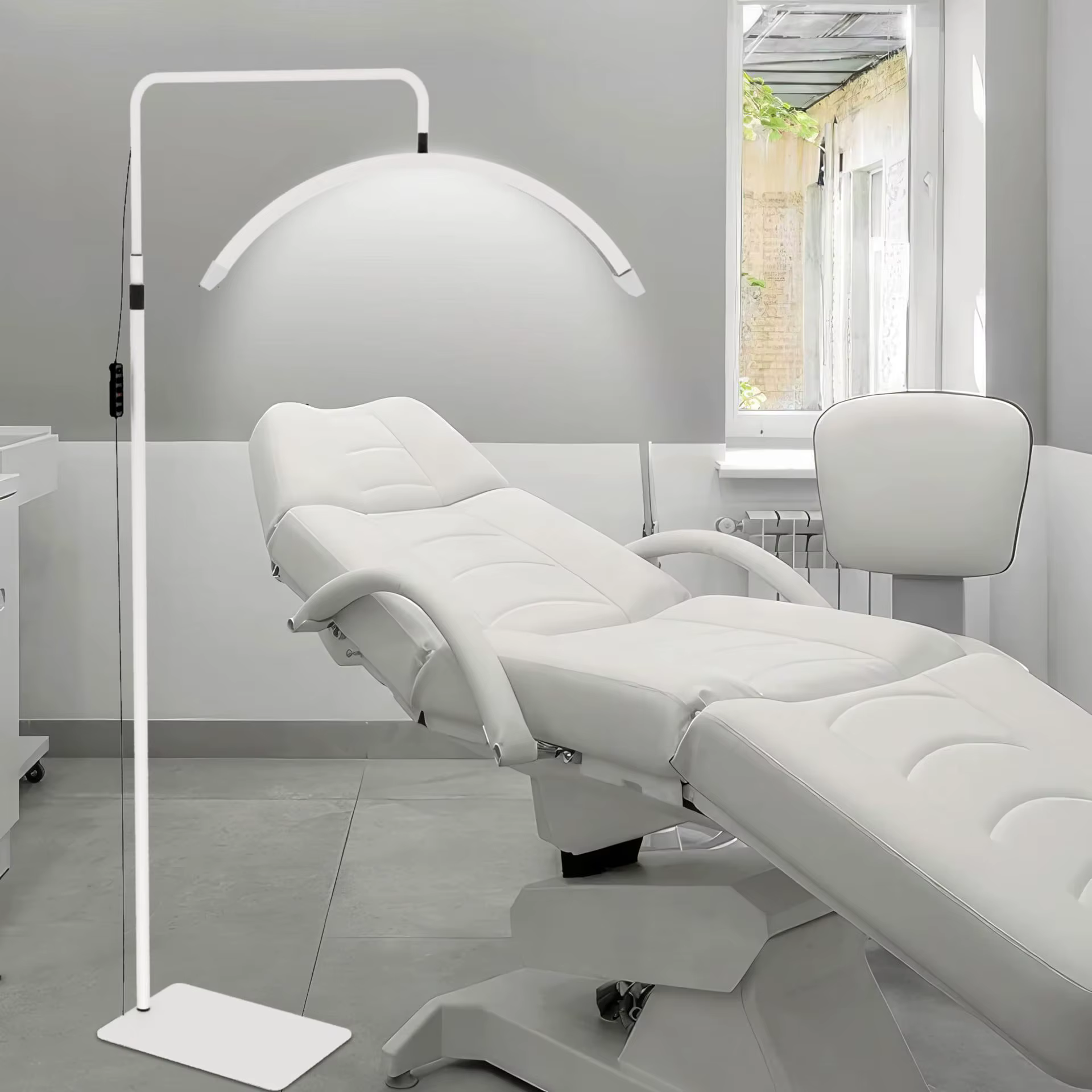 Lumière de remplissage sur pied demi-lune 40W, variable pour Salon de beauté, coupe et Massage, luminaires LED