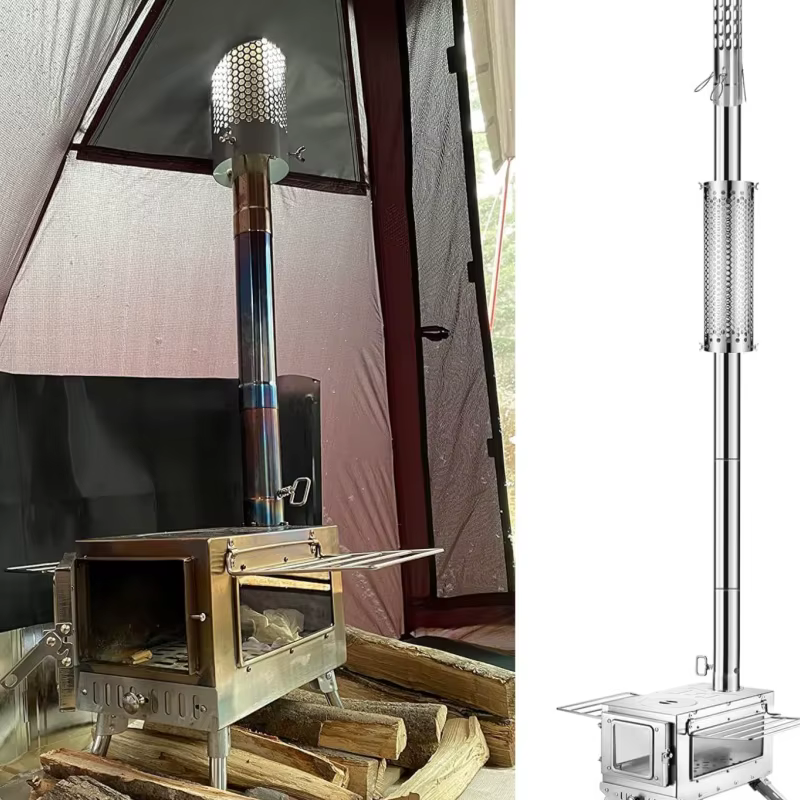 Tuyau de poêle de Camping en acier inoxydable