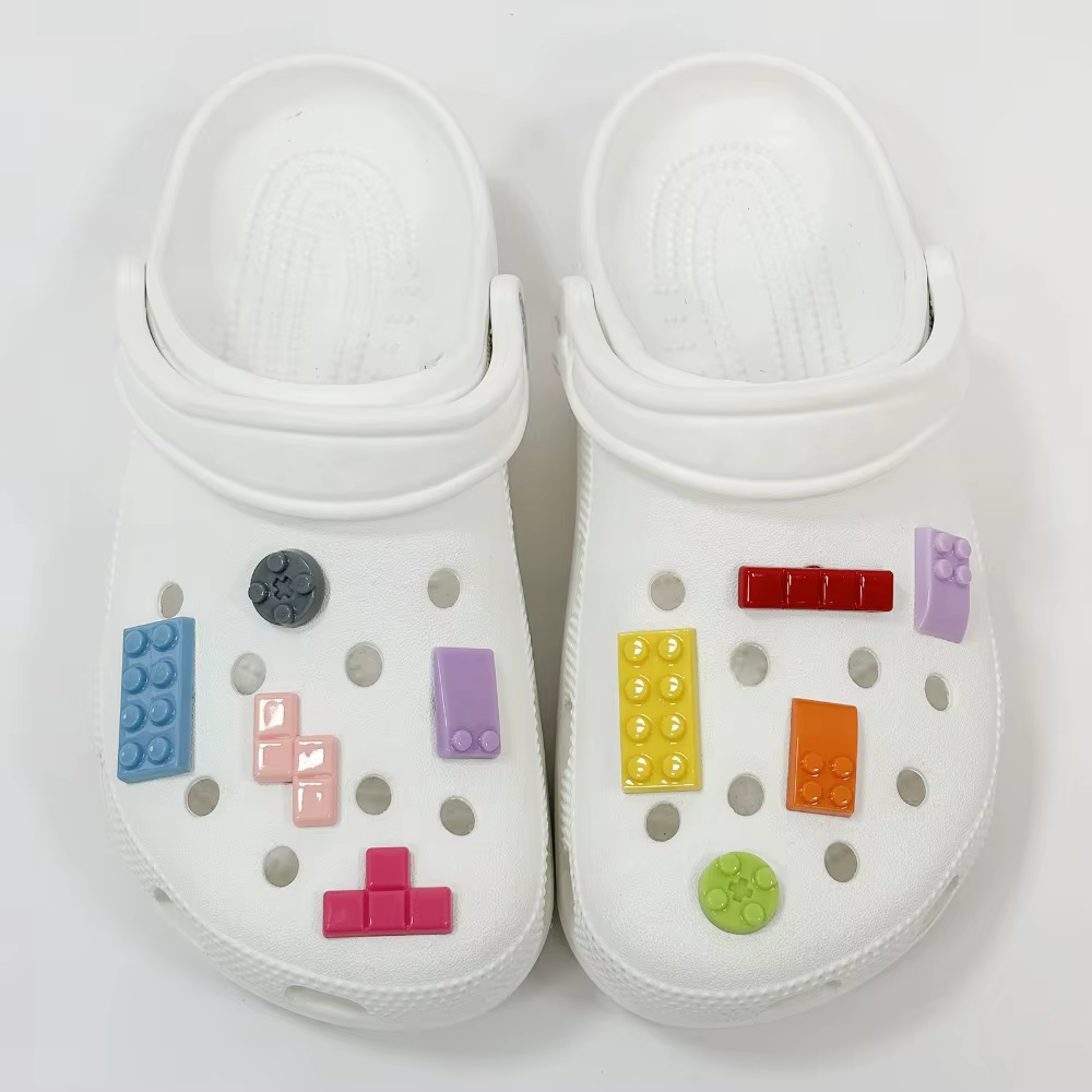 Décennie s de construction 3D créatifs pour chaussures, breloques de trou, décorations amusantes, ensemble de puzzle, accessoires de bricolage