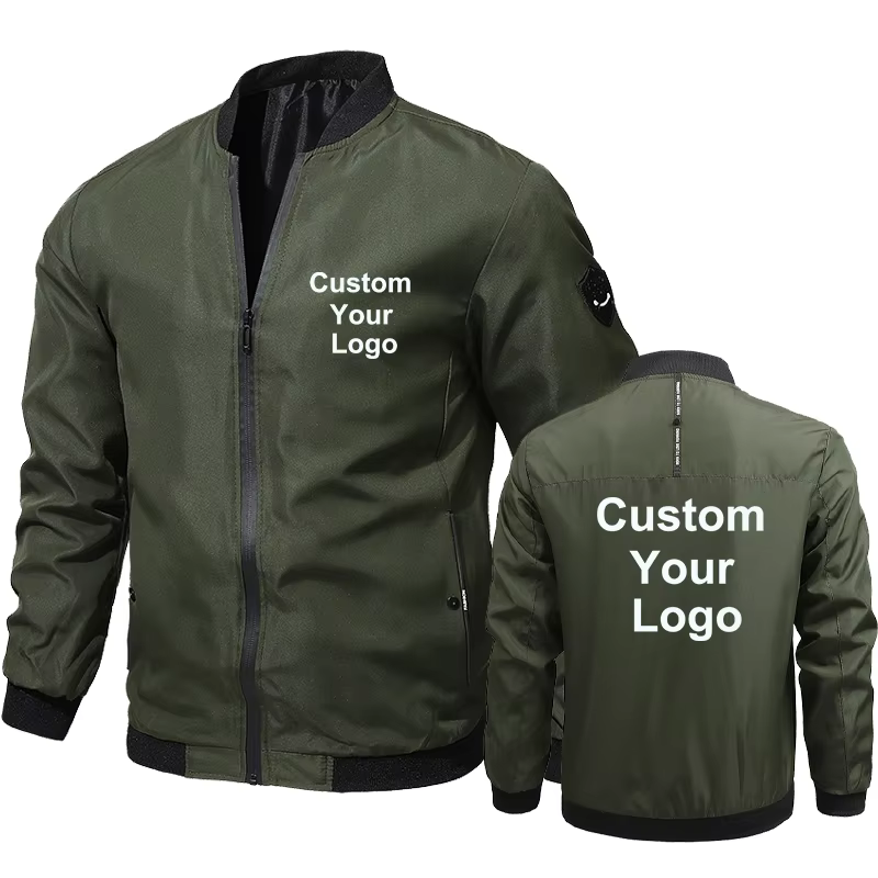 Blouson aviateur Sportedly pour hommes, personnalisez votre logo, mode décontractée, nouveau