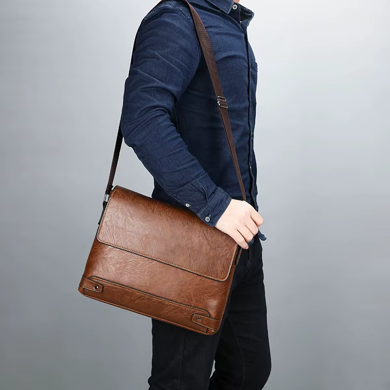 Sac à bandoulière, sac à bandoulière pour hommes, sac d'affaires, grande capacité, pour les voyages d'affaires et le travail