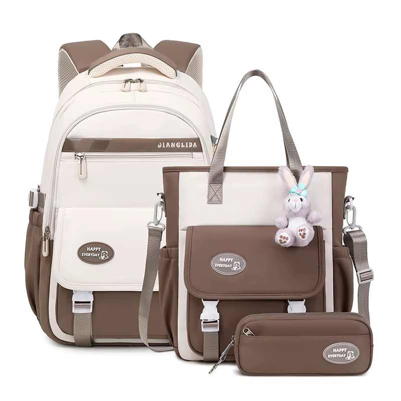 Sac à dos pour filles pour enfants d'école primaire, sac à livres 3 pièces/ensemble, sacs à dos simples pour filles, sac d'école primaire imperméable