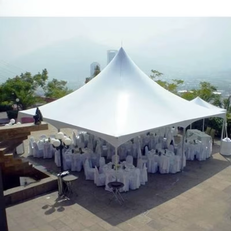 Tente Pagode en PVC Blanc avec Structure en Alliage d'Aluminium Personnalisée pour Événements