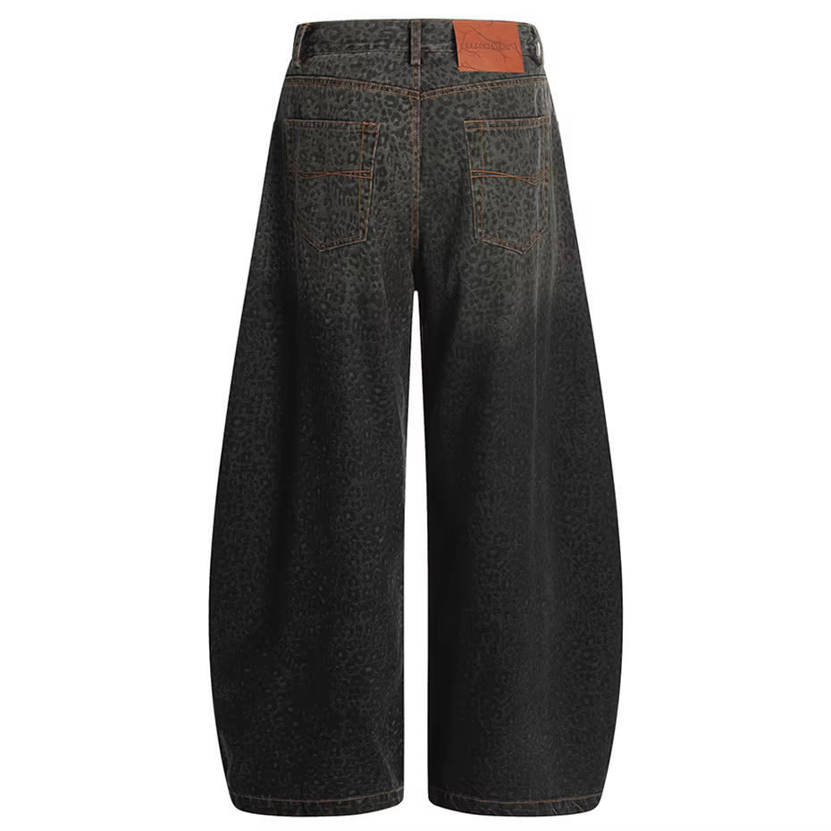 Jean Baggy léopard pour hommes, pantalon en Denim ample à jambes larges, Streetwear Harajuku Vintage, pantalon unisexe
