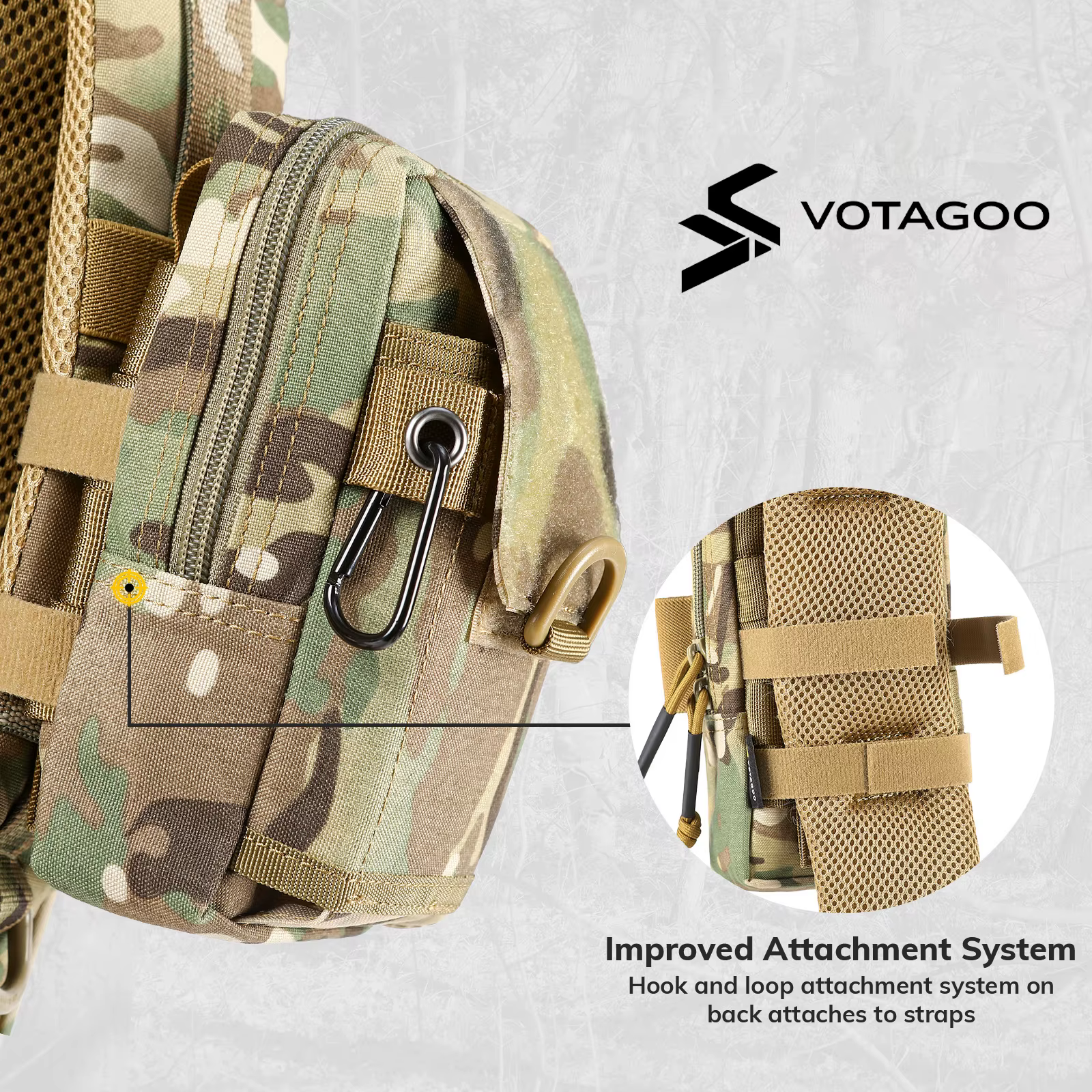 Pochette tactique EDC VOTAGOO, accessoires Molle, pochette à attacher à la bandoulière pour homme, sac à outils d'extérieur, organiseur de gadgets utilitaires