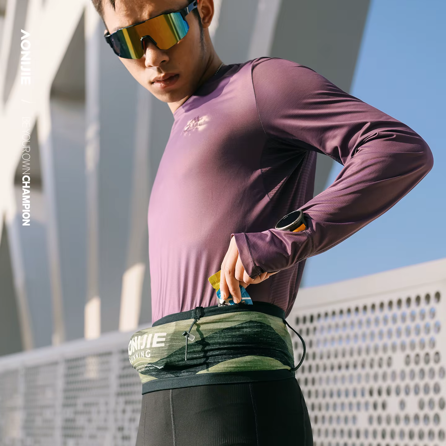 Aonijie Sacs de taille d'extérieur ultralégers, sac banane portable pour la course à pied, le camping, la randonnée, le marathon