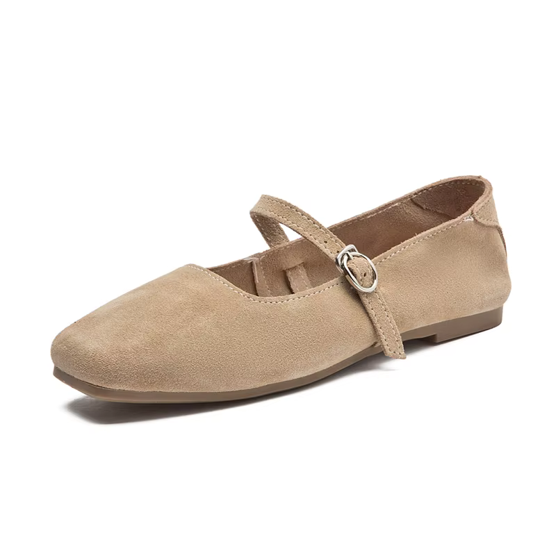 AIYUQI – chaussures Mary Jane pour femmes, chaussures plates antidérapantes en cuir suédé, à bout carré, confortables, nouvelle collection 2026