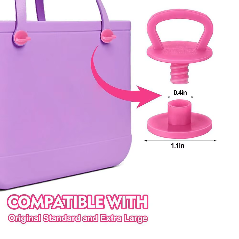Bouchons de vis de sac en caoutchouc pour poignées de sac Bogg, accessoires de sangles, porte-clé pour accessoires de sac Bogg, Inserts en plastique, boucle