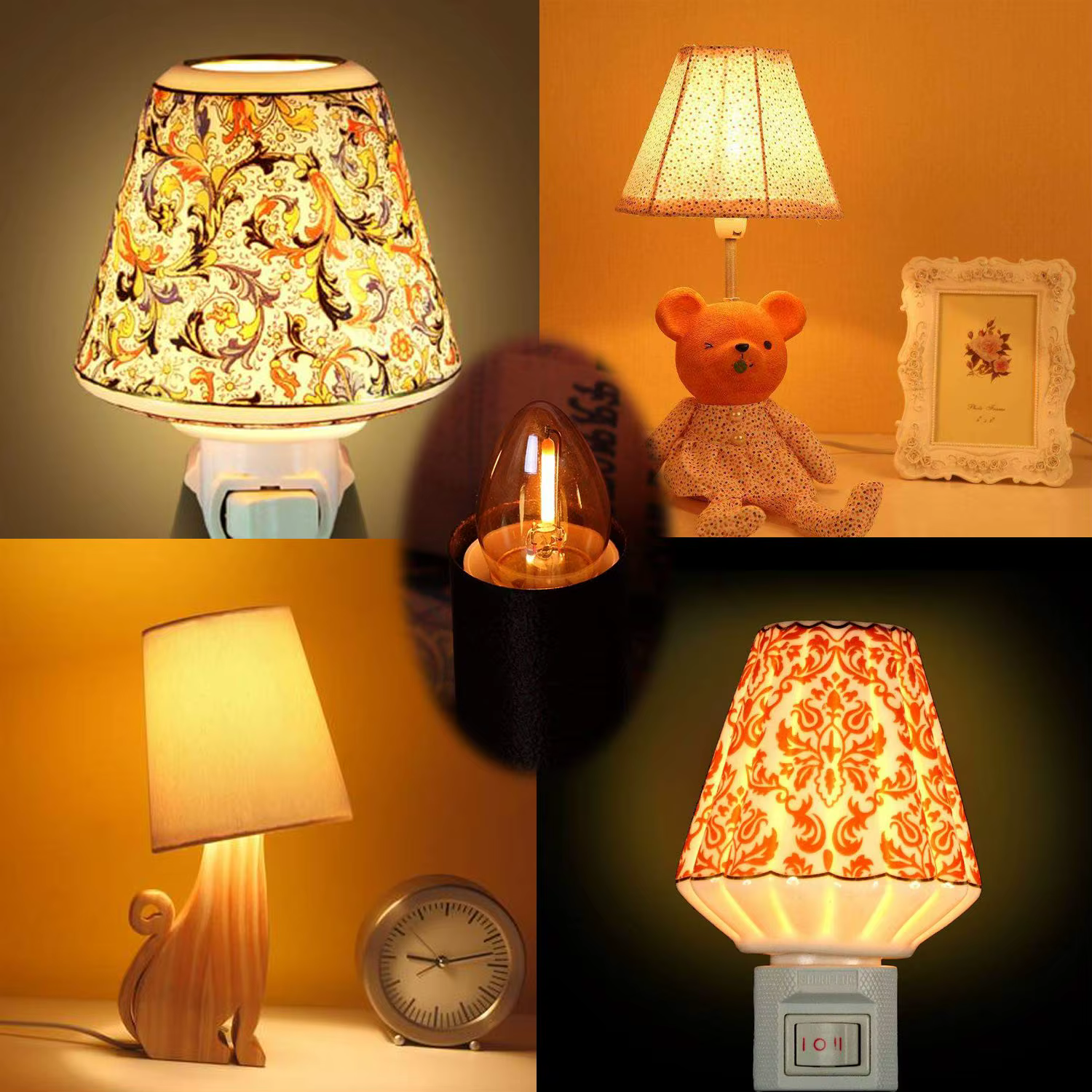 Ganliland – ampoule LED en verre teinté or C7 0.5W, Vintage, douce et chaude, Mini candélabre, 2700K E12 E14, 220V