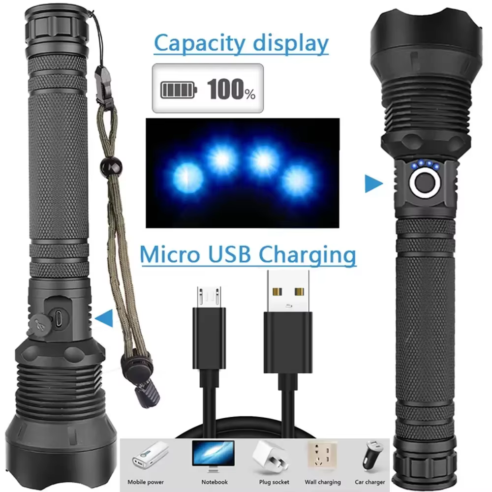 Lampes de poche LED rechargeables 90000 lumens lampe