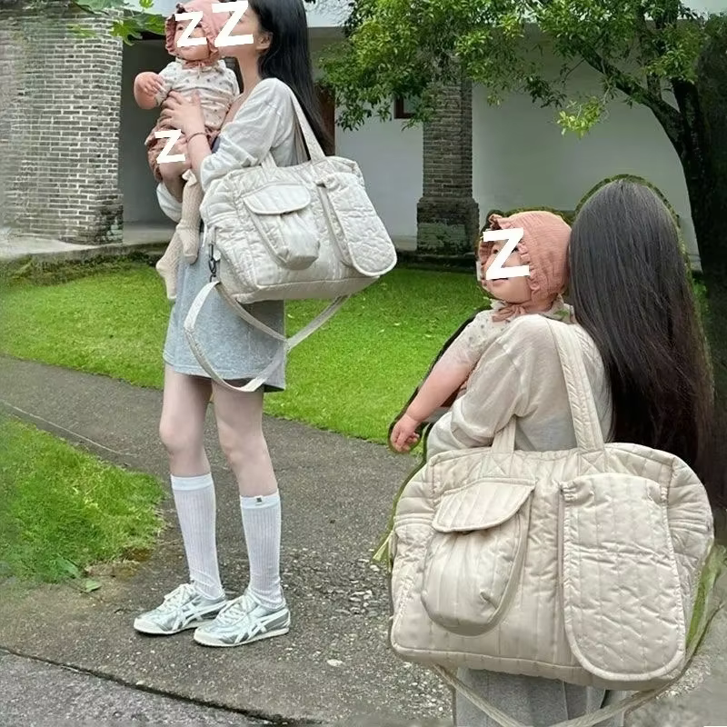 Sac à couches matelassé en coton pour bébé