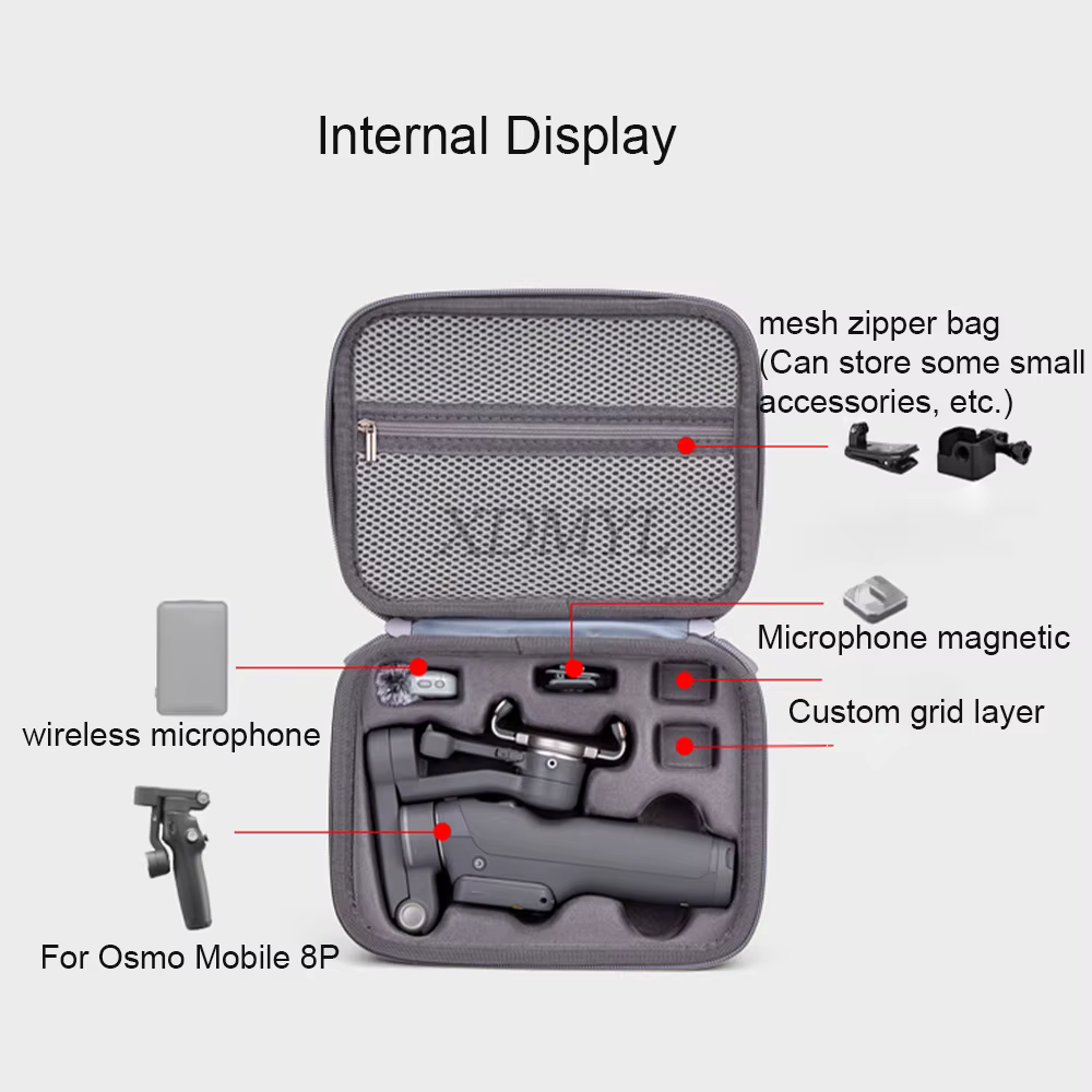 Étui de transport OM 8P, sac portable pour Osmo Mobile 8P, accessoires pour stabilisateur de téléphone, boîte de voyage, sac de rangement, sac rigide avec corde à main