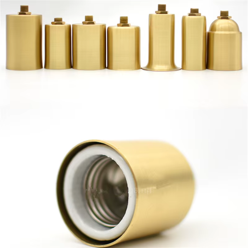 2 supports de lampe en laiton 100% avec douille intérieure en céramique, support d'ampoule Edison en cuivre pour éclairage DIY