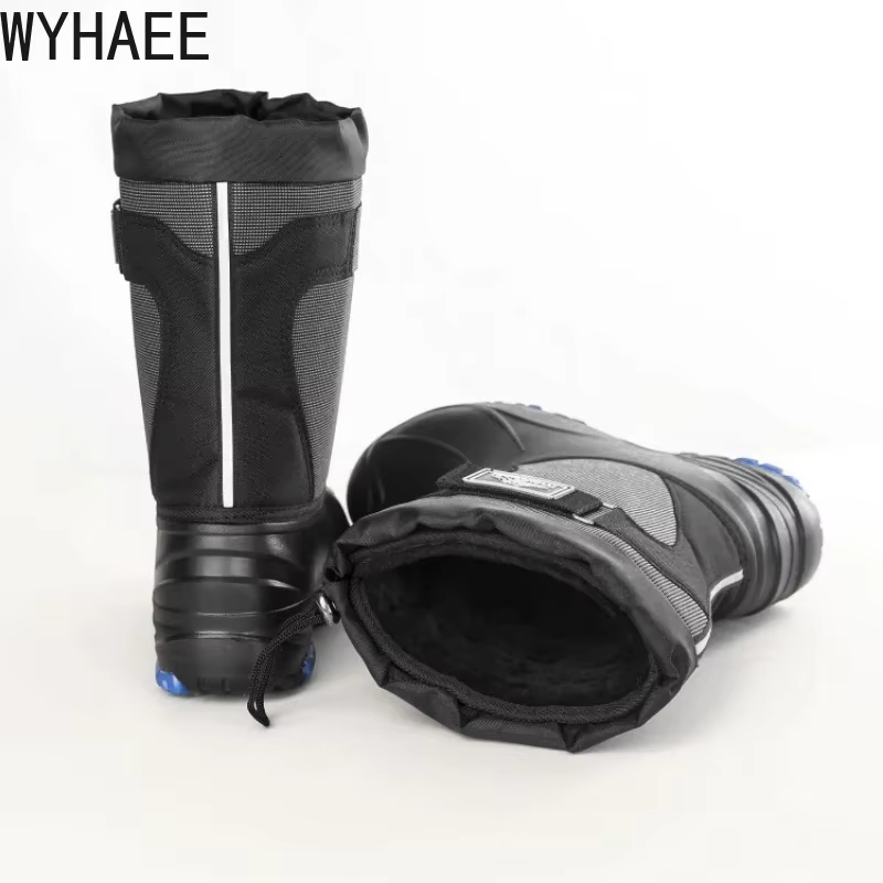 Bottes de neige imperméables et résistantes au froid pour hommes, chaussures de pêche résistantes à l'usure, bottes de pluie à pointes en acier, chaussures de pêche, nouveau, 2022