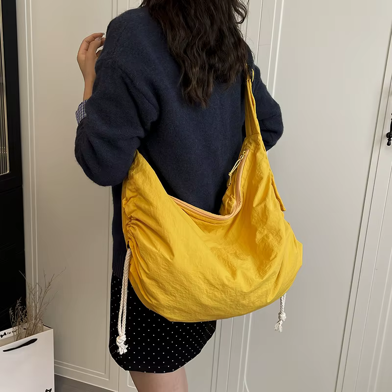 Oxford couleur unie grande capacité fourre-tout décontracté fermeture éclair sacs polyvalents femme 2025 mode