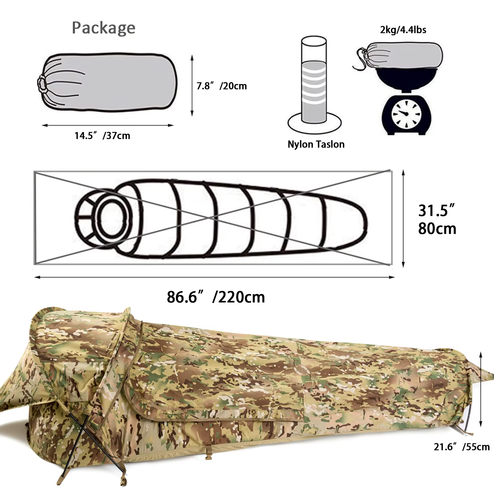 Tente militaire Hideaway Bivy légère et étanche