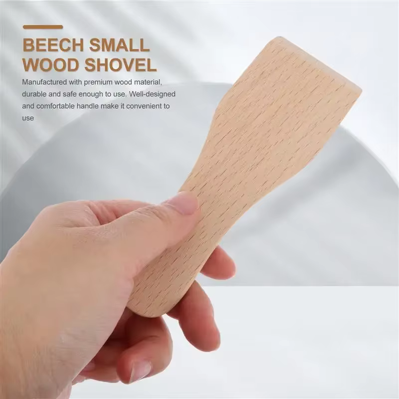 Spatules à Raclette en bois 6 pièces, Mini spatule grattoir de 5 pouces pour gâteau aux crêpes au fromage-ustensiles de cuisine
