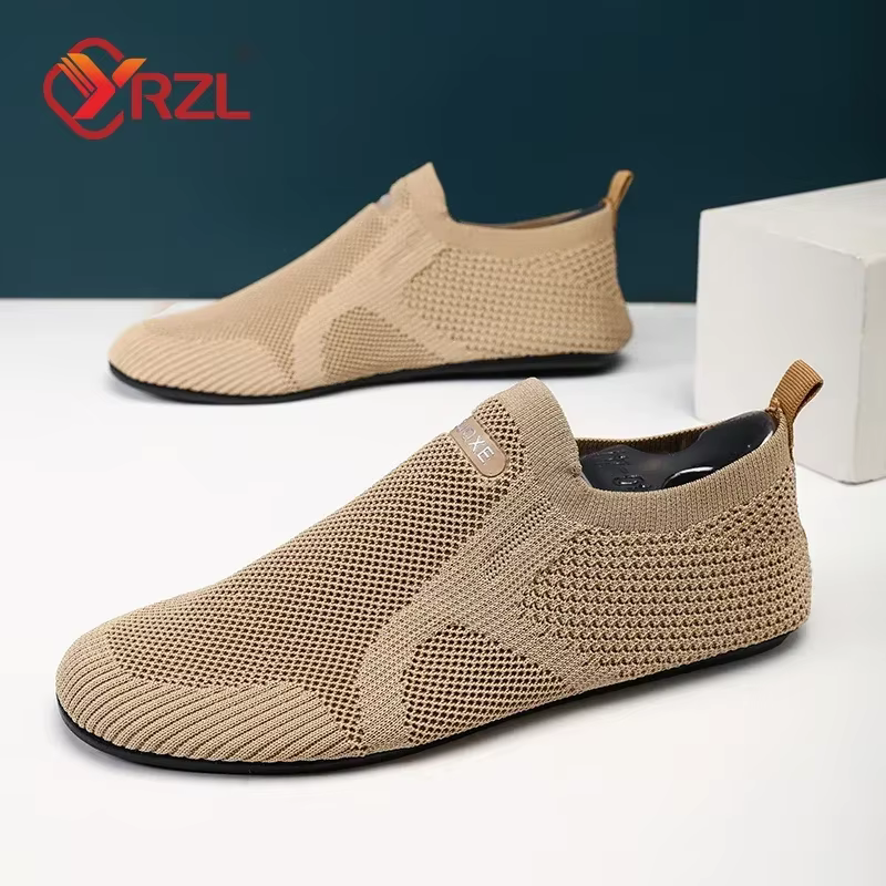YRZL-Mocassins en Maille pour Homme, Chaussures de Marche Plates, Respirantes, Antidérapantes, Décontractées, d'Été, de Haute Qualité