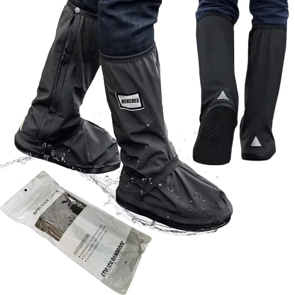 Couvre-chaussures imperméables réutilisables avec réflecteur pour la pluie