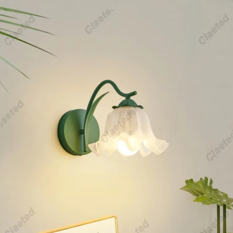Rétro crème campagne Style fleur dos trois couleurs applique chambre lampe de chevet salon escalier couloir