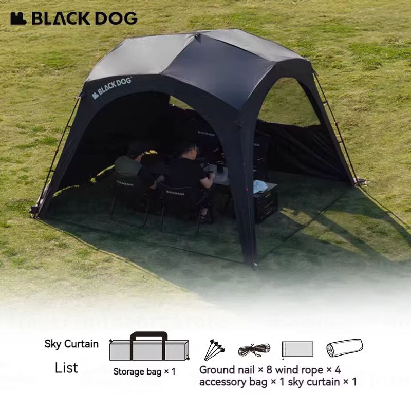 Tente dôme BLACKDOG, auvent, abri solaire, imperméable, UPF100+, ouverture rapide, fixation, protection solaire pour le camping en plein air, bâche de protection, équipement de camping