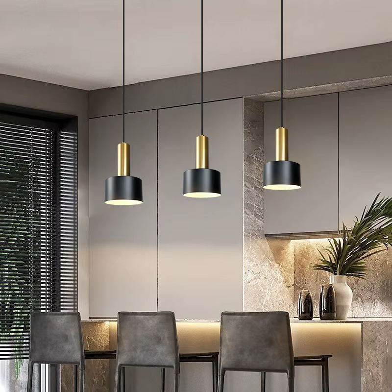 Éclairage pour salon décor à la maison nordique Simple Restaurant trois lustres de luxe moderne chambre chevet longue Table barre lampe