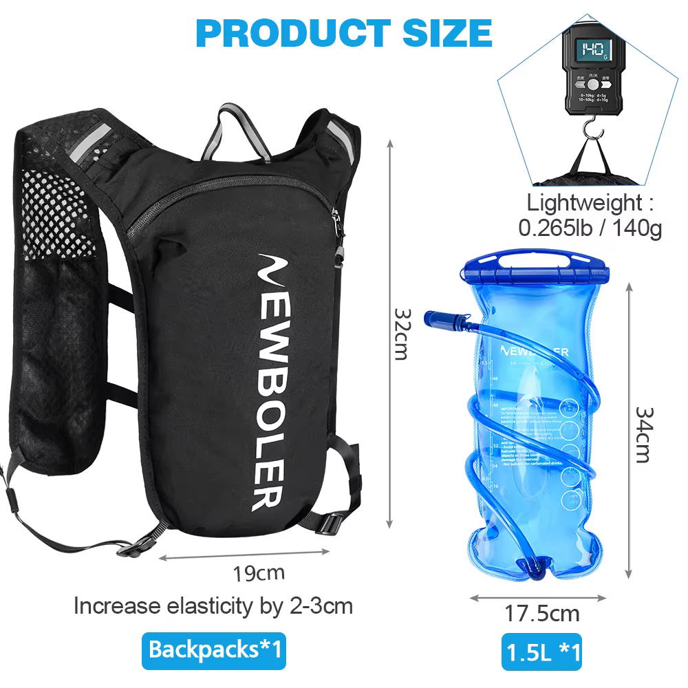 NEWBOLER – sac à dos de course sur sentier, gilet d'hydratation Ultra léger, Pack fonctionnel respirant pour Marathon, cyclisme, randonnée