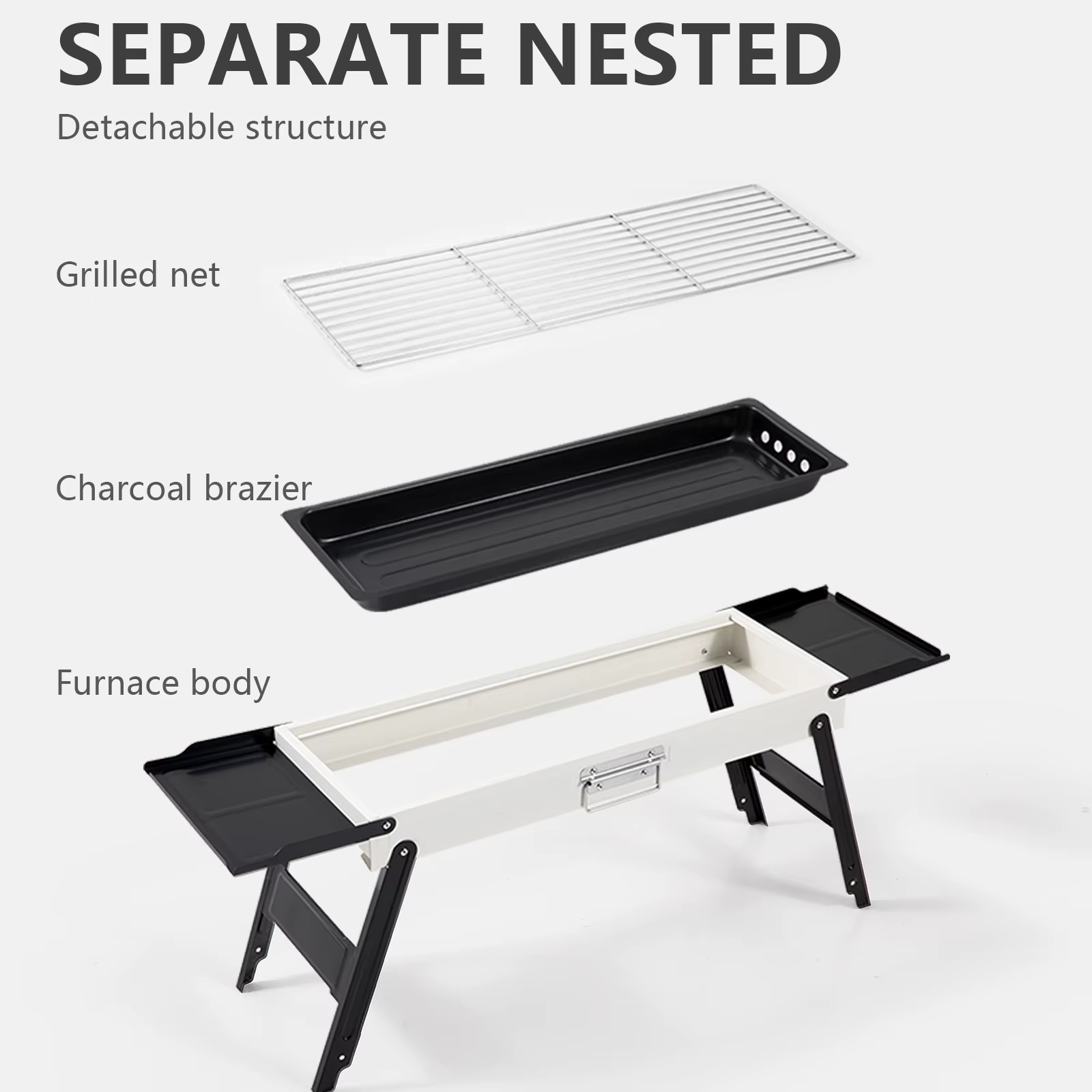 BISINNA Barbecue extérieur Grill Portable pliant poêle à charbon de bois Camping brûleur brasero pour voyage pique-nique