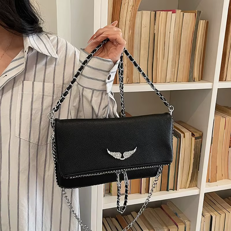 Sac carré à bandoulière de style français pour femme
