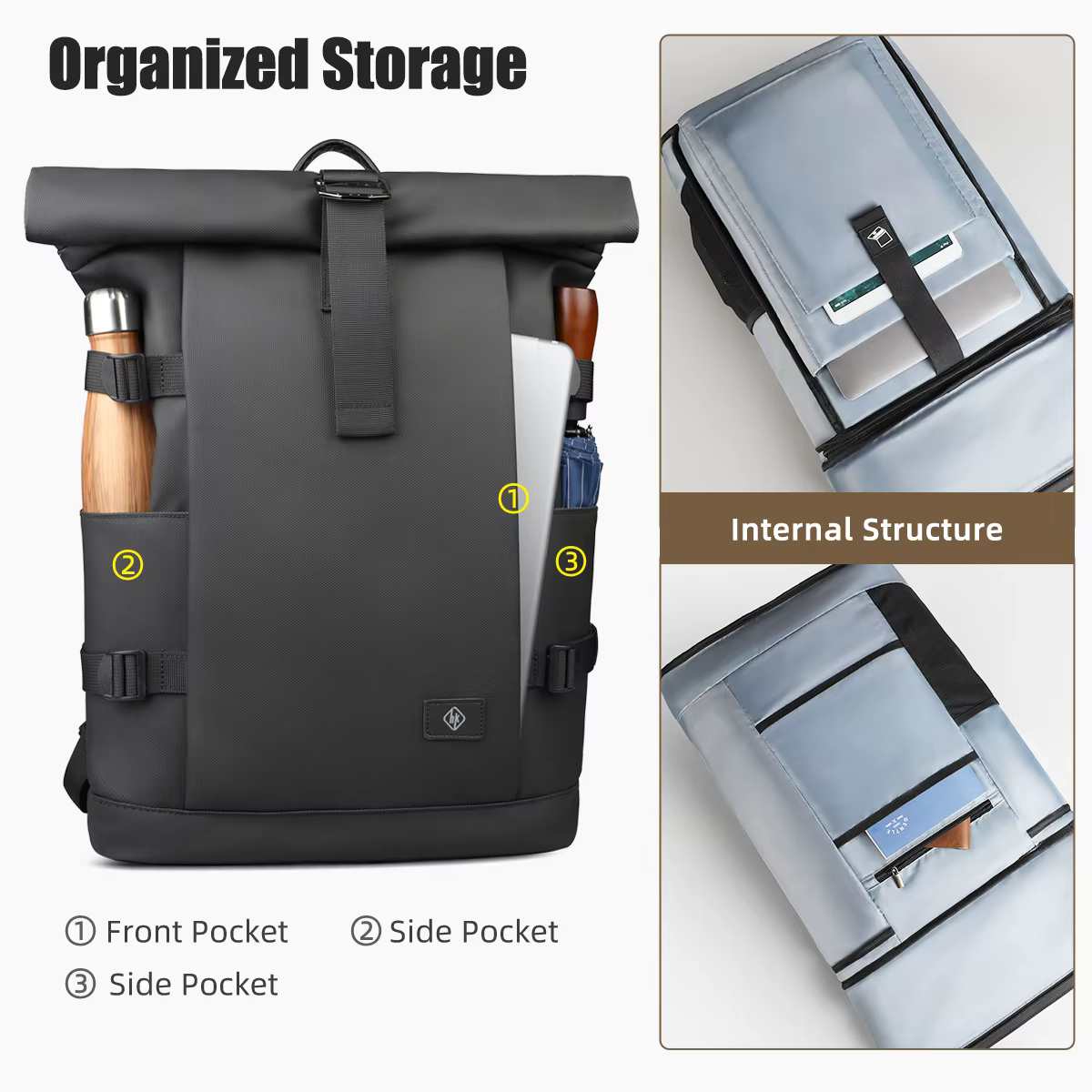 HcanKcan-Sac à Dos à Roulettes Extensible