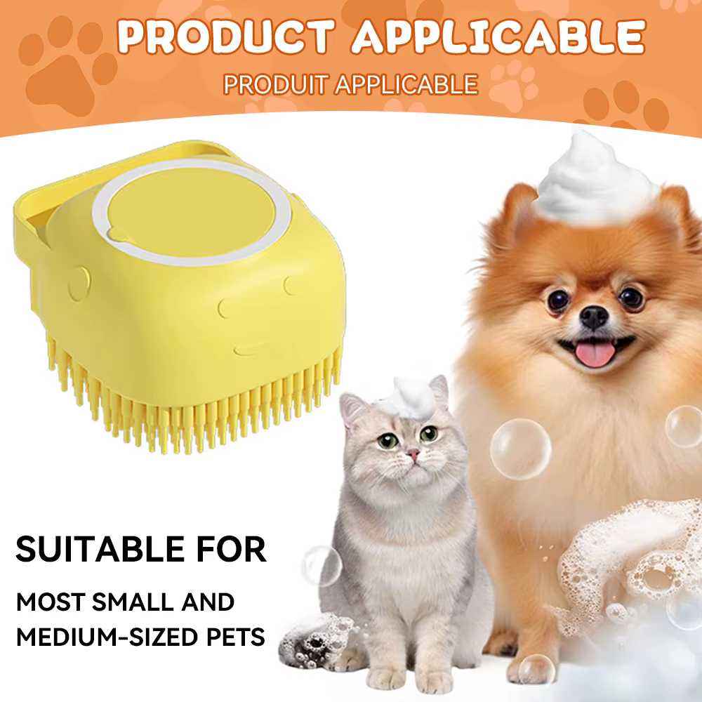 Brosse de bain en silicone souple pour animaux de compagnie