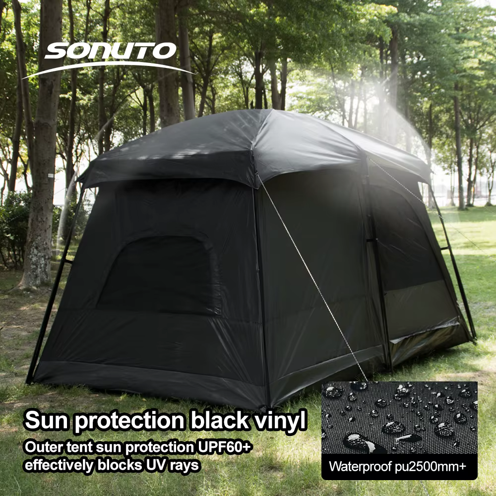 Tente familiale de Camping en plein air pour 3 à 12 personnes, Double couche surdimensionnée, 2 pièces, auvent épais et imperméable, équipement de tournée de camp familial
