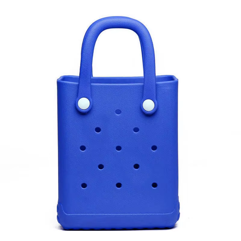 Sac de plage tendance en EVA, sac d'accessoires polyvalent DIY à motif de dessin animé, sac à bandoulière pour les vacances, sac de rangement de voyage en forme cubique