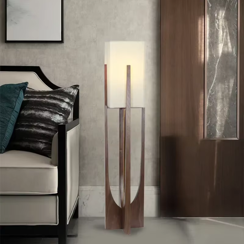 Lampadaire design nordique en bois massif pour chambre à coucher, chevet, salon, canapé, salon de thé, restaurant, hôtel, maison d'hôtes, luminaire Lofa