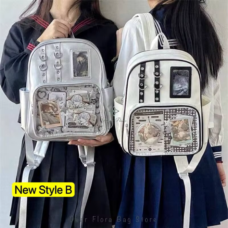 Sac à dos mini Y2K mignon pour femme, sac ItaBag tendance, sac à dos transparent pour fille, sac à dos DIY personnalisé, sac à bandoulière Lolita