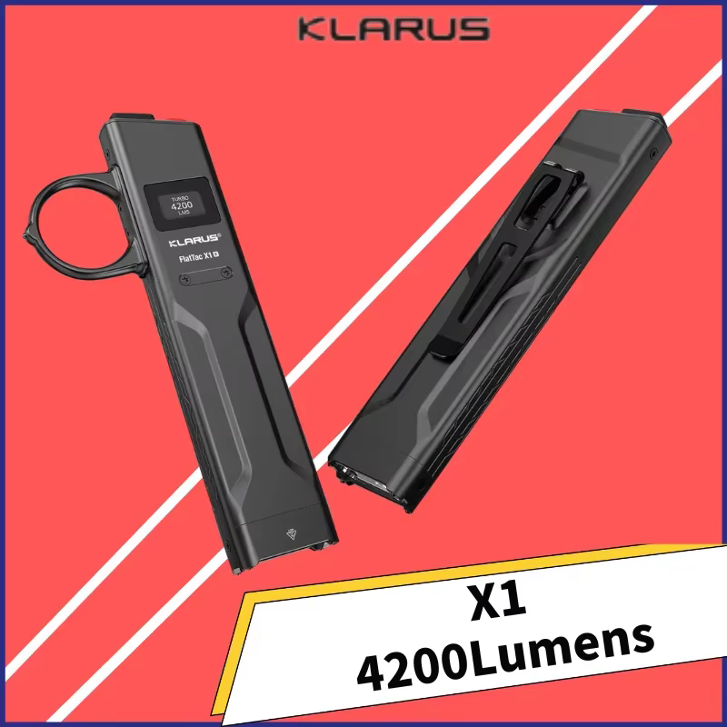 Klarus X1 lampe de poche tactique ultra mince FlatTac 4200Lumens batterie intégrée rechargeable