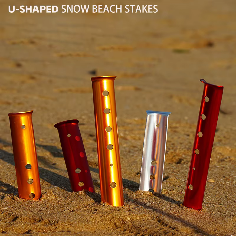 Piquets de tente de plage en forme de U, piquets de tente de camping, plage extérieure, neige, sable, accessoires de bâche au sol, 31cm
