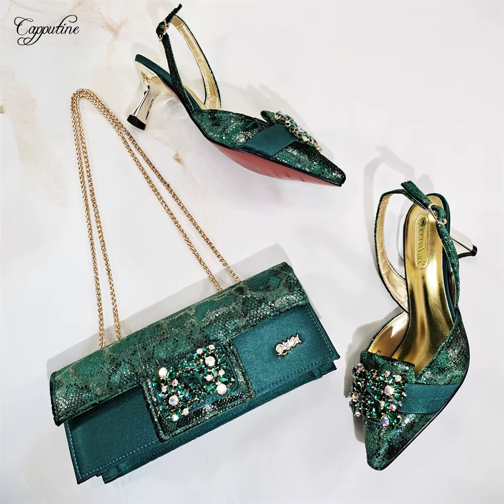 Rose femmes chaussures et Sac ensemble mode dame africaine pompes Match avec sac à main pochette talons hauts Sandales