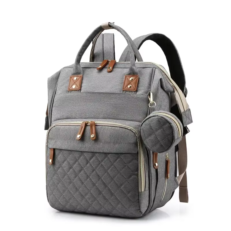 Sac à dos pour maman avec berceau pliable, matelas souple, sacs multifonctionnels pour maman, sacs de rangement isolants pour biberon, organisateur de couches