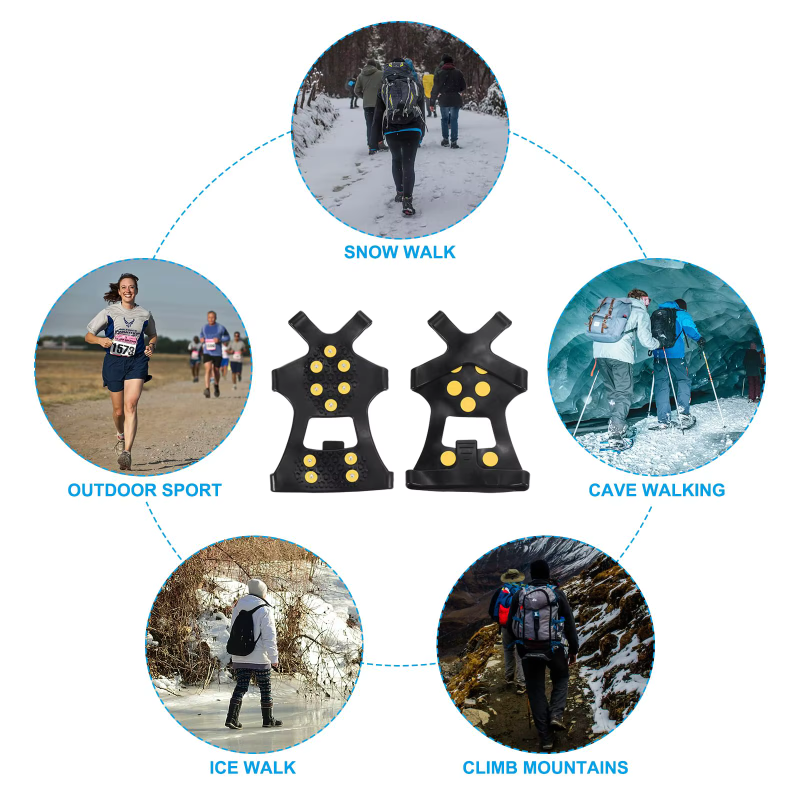 Crampons de Traction antidérapants à 10 dents