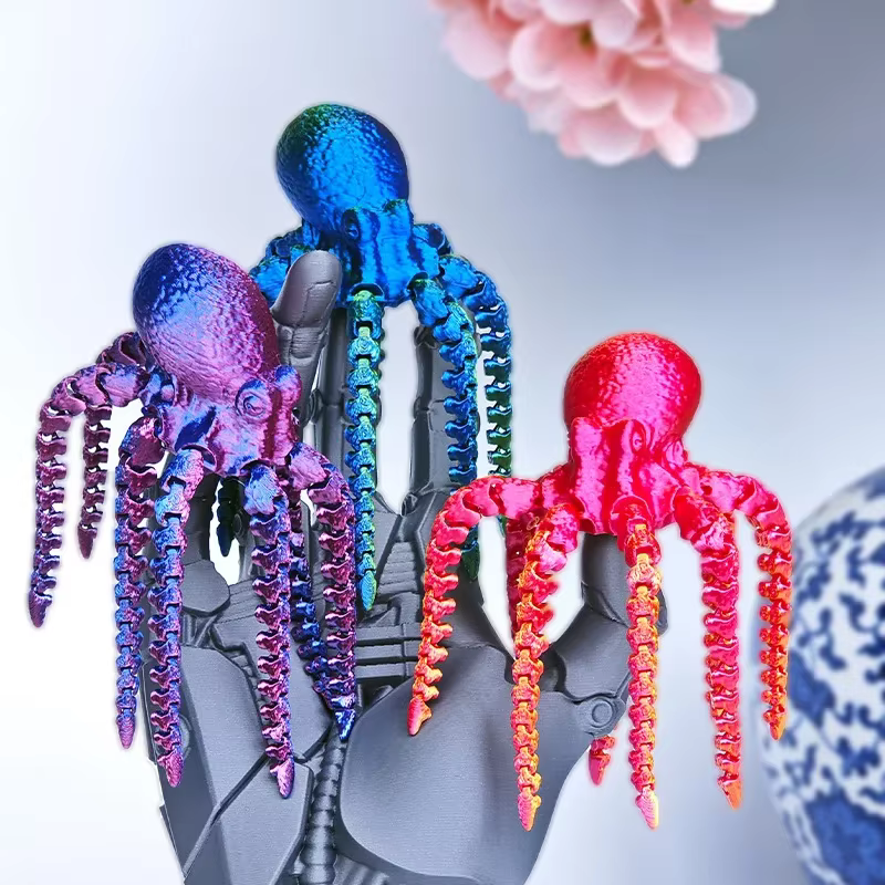 Figurine articulée Cthulhu – Modèle de poulpe imprimé en 3D avec tentacules posables