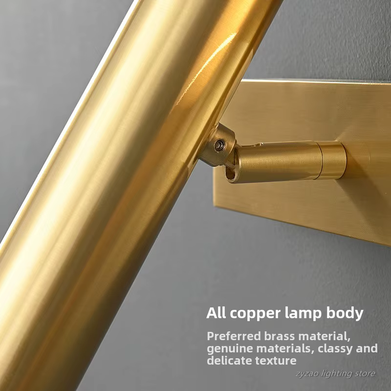Applique murale en cuivre pour chambre à coucher, lumière de chevet, luminaire à bande, design créatif, luxe, nouveau