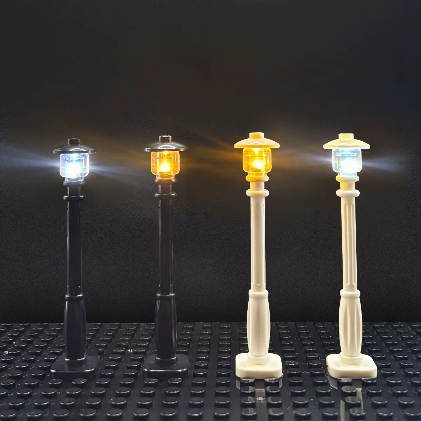 LYBMTWF 10 pièces lampadaire de ville lumineux LED, alimenté par USB, lampe de bloc de construction, accessoires d'éclairage MOC (sans électricité)