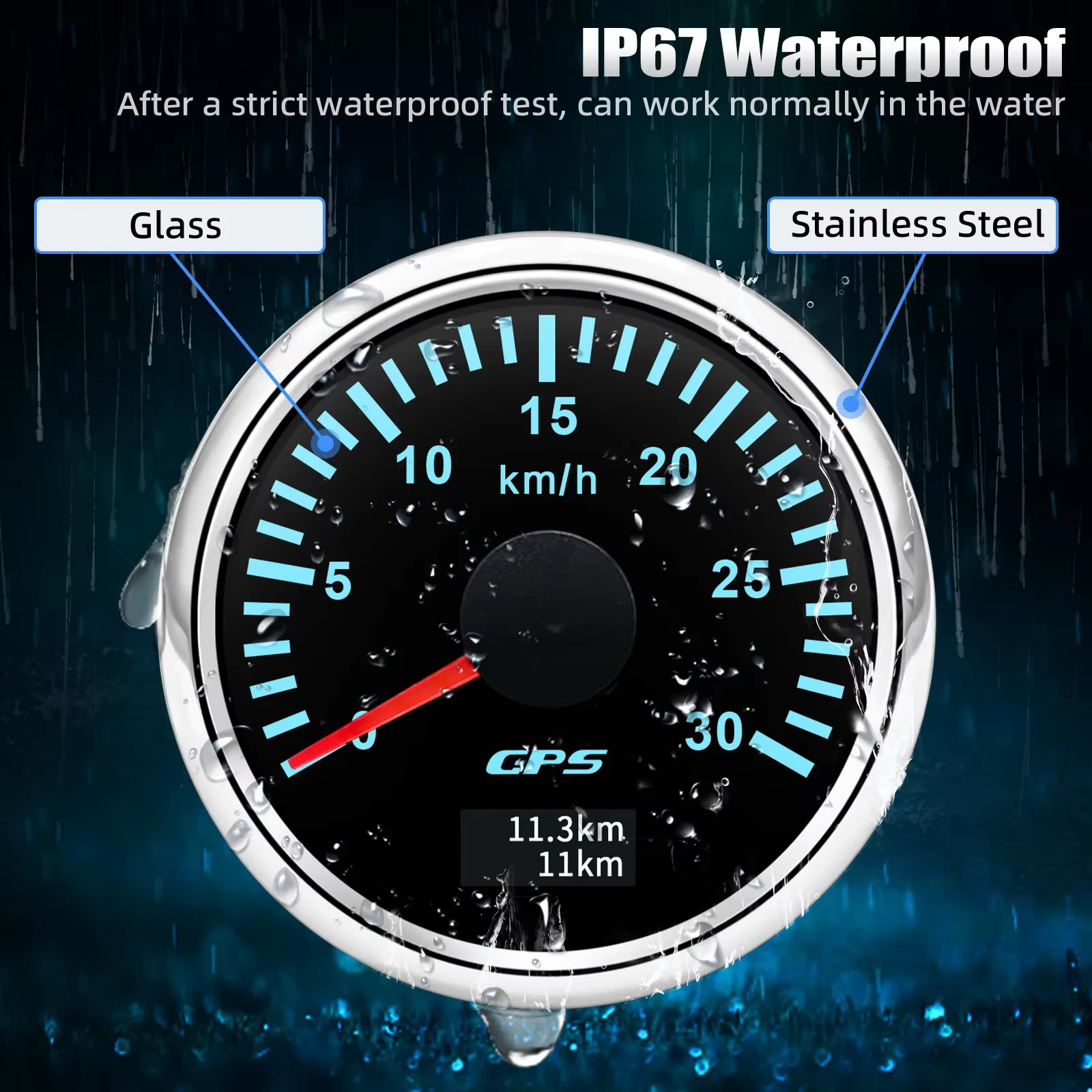 Compteur de vitesse GPS numérique 30/60/80/120/200 Km/h 52MM, avec antenne, jauge de vitesse pour bateau et voiture, rétro-éclairage 7 couleurs 12V24V