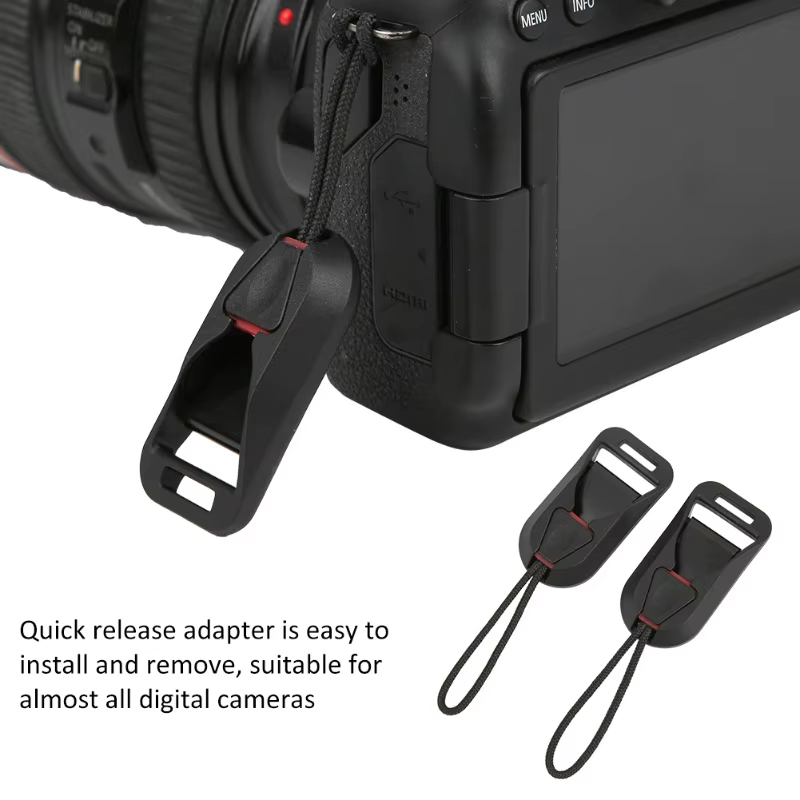 Bandoulière pour appareil photo SLR sans miroir, connecteur à dégagement rapide, adaptateur, accessoire noir