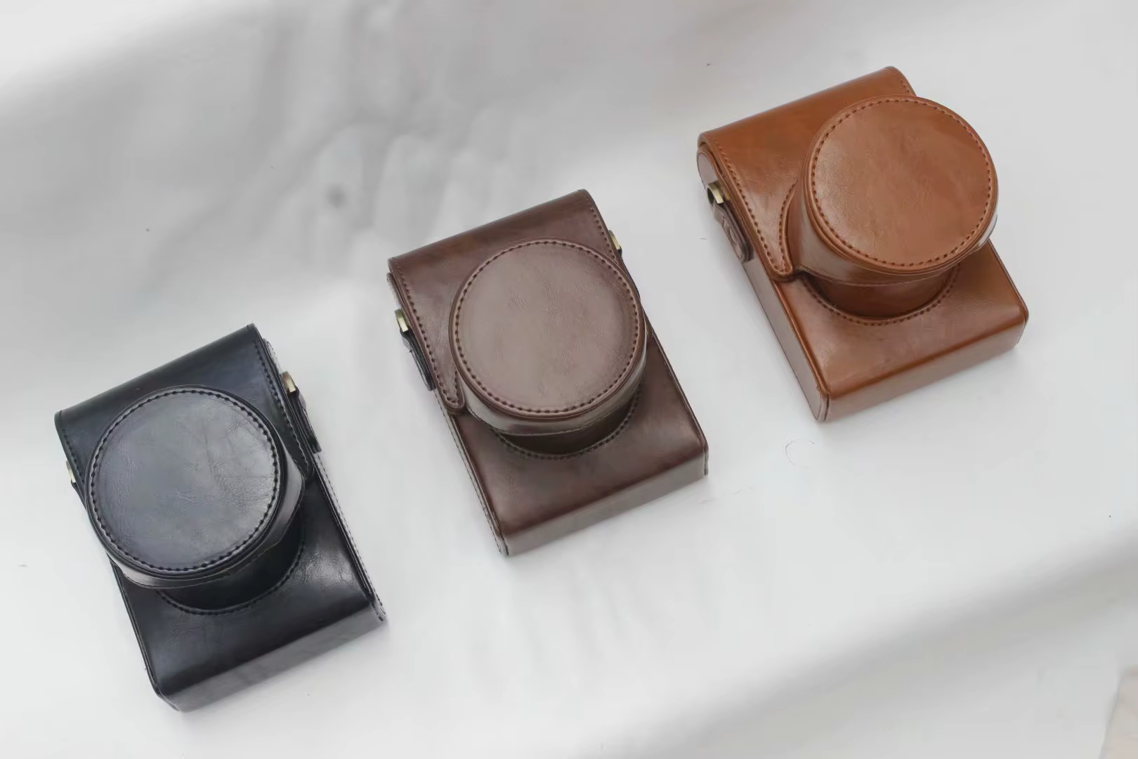 Étui en cuir pour appareil photo Leica Q Q-P Q2 Q3, sangle de sac