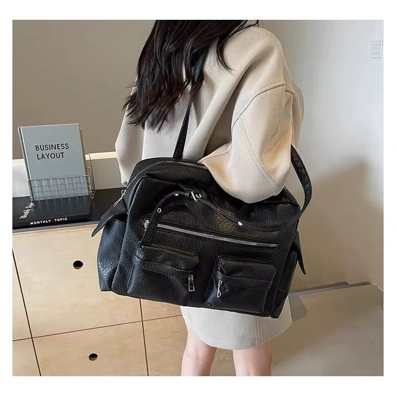 Sac à dos pour femme, sac de voyage, sac fourre-tout en PU, sac de travail pour femme, été, décontracté, grande capacité, nouveau modèle 2025, polyvalent, multi-poches, tendance